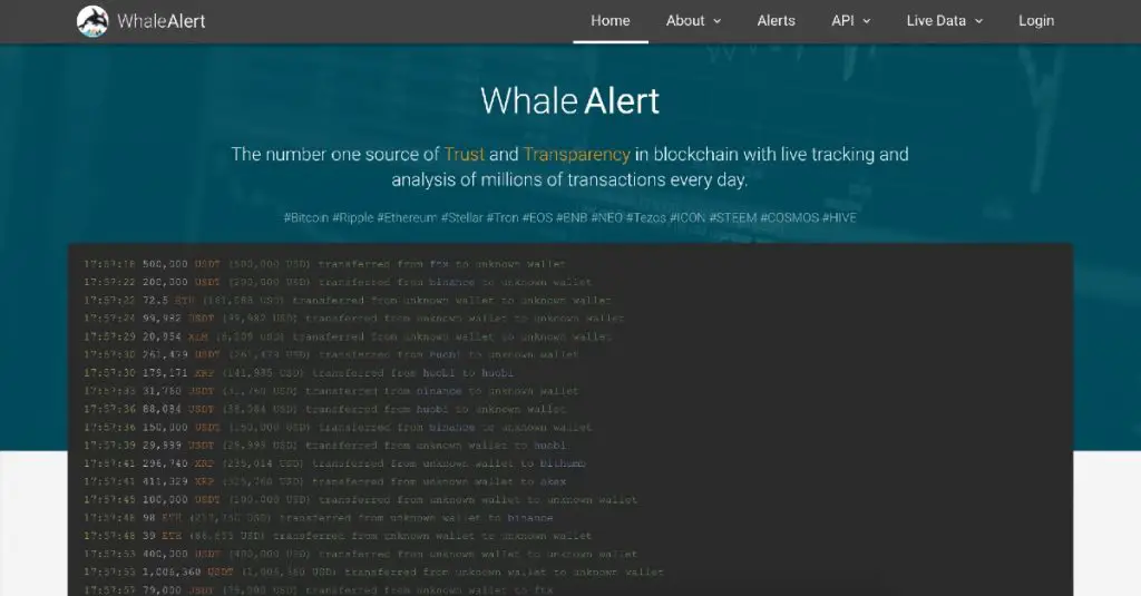 Página web de Whale Alert